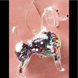 Anthropologie Posh the Pooch Glass Ornament NWT